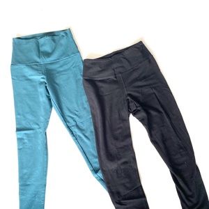 2 pairs Mate the Label and Grocery Apparel sustainable leggings